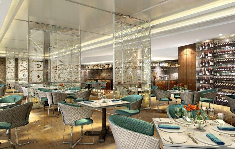 The Leela Ambience Convention Hotel Delhi New Delhi Restaurant photo The interior of the restaurant