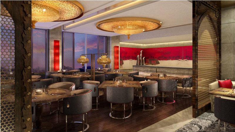 The Leela Ambience Convention Hotel Delhi New Delhi Restaurant photo The interior of the restaurant